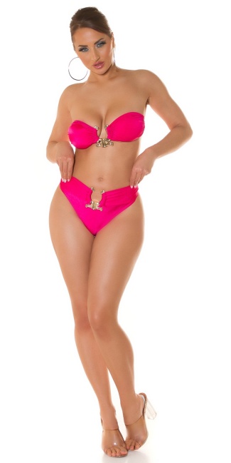 2piece bikini set met gouden details roze